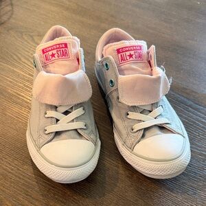 Converse Kids' Light Gray and Pink Sneakers